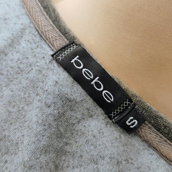 BEBE Gray Swarovski Crystal Logo Hoodie Jacket Small EUC - Picture 5 of 6